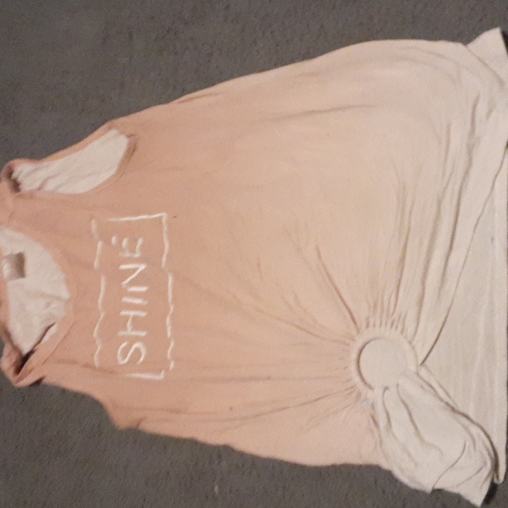Pink to white ombre tank top